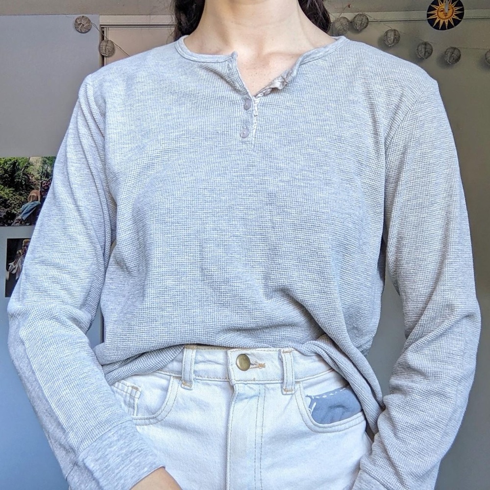 Charter Club Henley Thermal Shirt Sz S